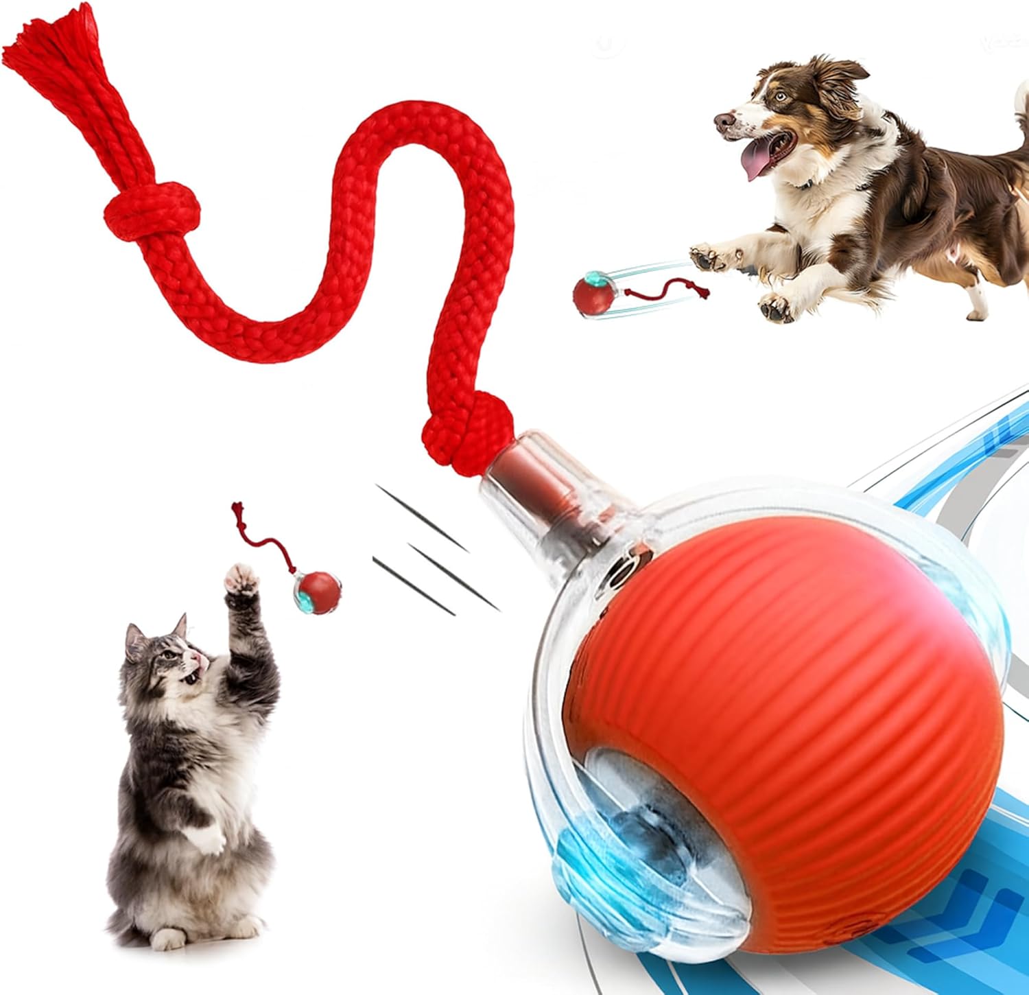 Speedy Tail 2.0 Dog - Cat Toy, 360°Automatic Rolling Ball, Smart Interactive Cat Toy, Smart Jumping Ball for Dogs and Cats