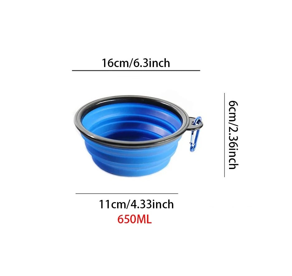 Portable Travel Pet Bowl Slow Feeder, Collapsible Dog Bowl, Foldable Expandable Cup Dish for Pet Cat Food Water Feeding