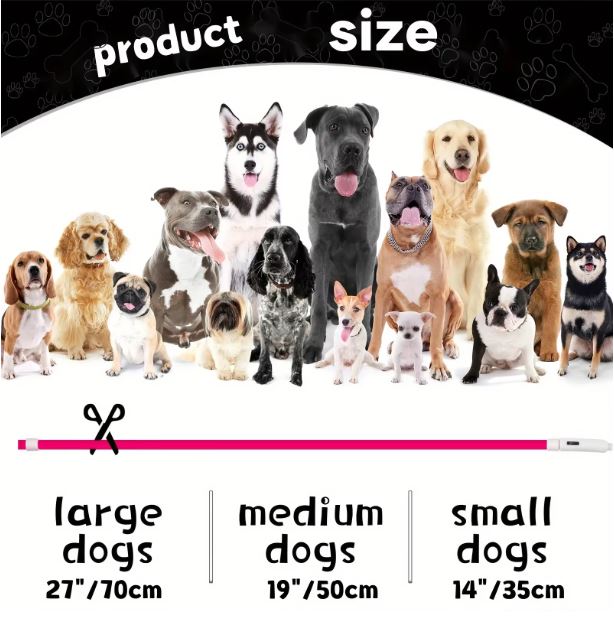 Light Up Dog Collar - LED Dog Collar Rechargeable, Glowing Pet Collars for Small Medium Large Dogs, TPU Cuttable Lighted Puppy Collar, Safety Dog Lights for Night Walking (50cm -Easy Cut adjustable)