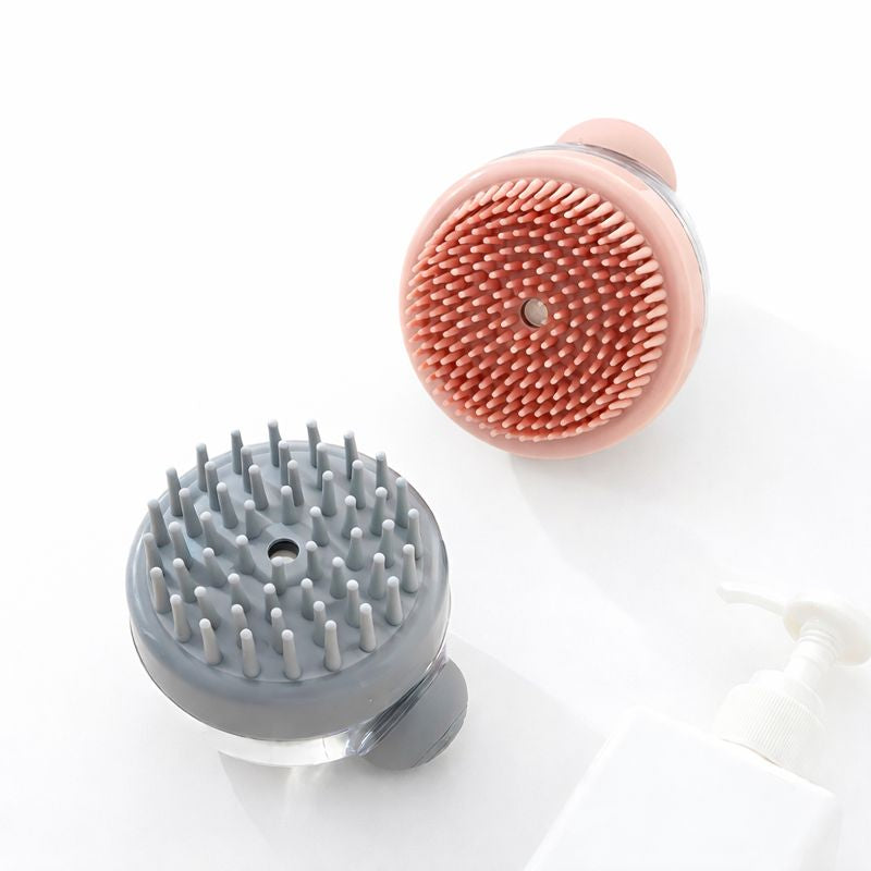 Pet Bath Brush Soft Silicone with Shampoo Dispenser for Grooming and Cleaning Hair
