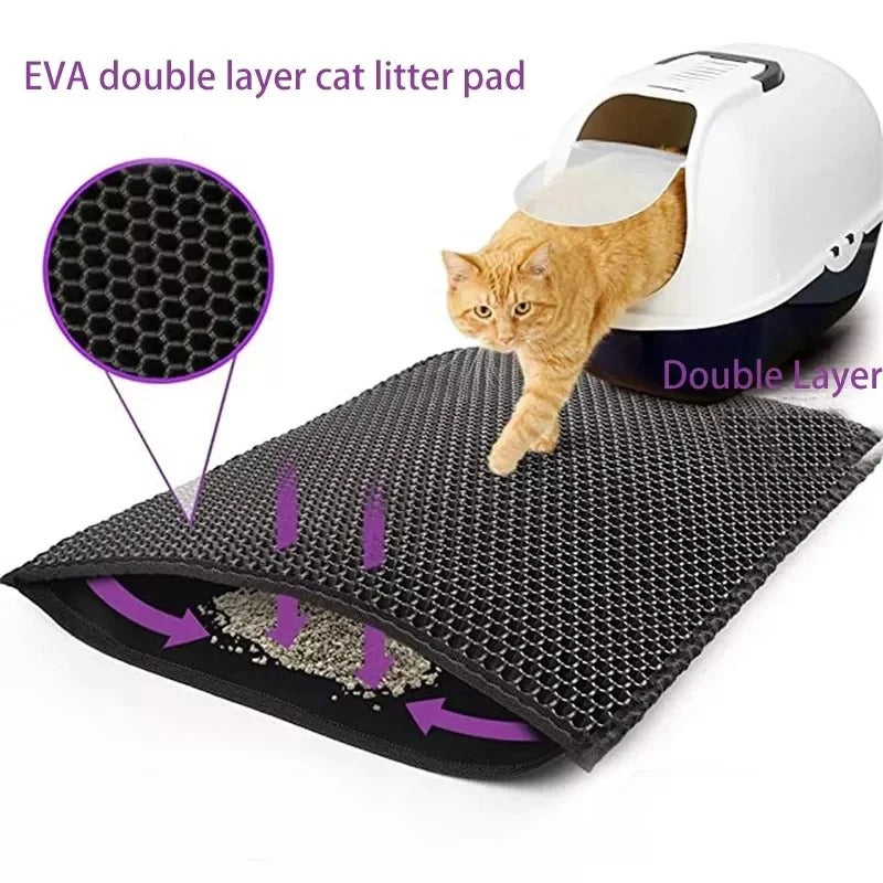 Cat / Dog Litter Mat, Double Layer Waterproof Mat, Non-Slip Sand Pad, Washable