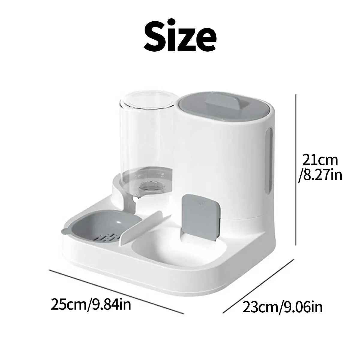 Automatic Dog Cat Feeder and Water Dispenser Combo, Large Capacity Pet Food and Water Station with Integrated Bowl for Multiple Pets