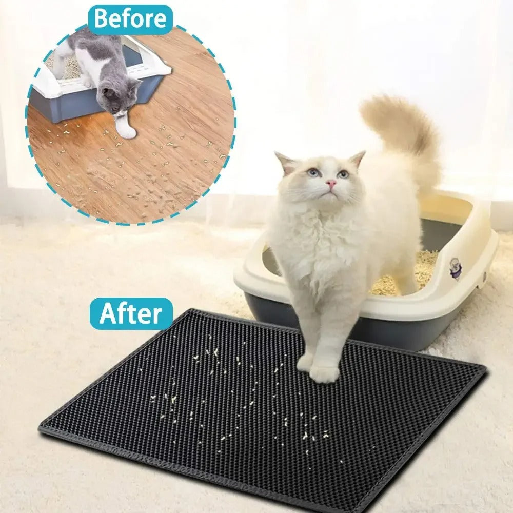 Cat / Dog Litter Mat, Double Layer Waterproof Mat, Non-Slip Sand Pad, Washable