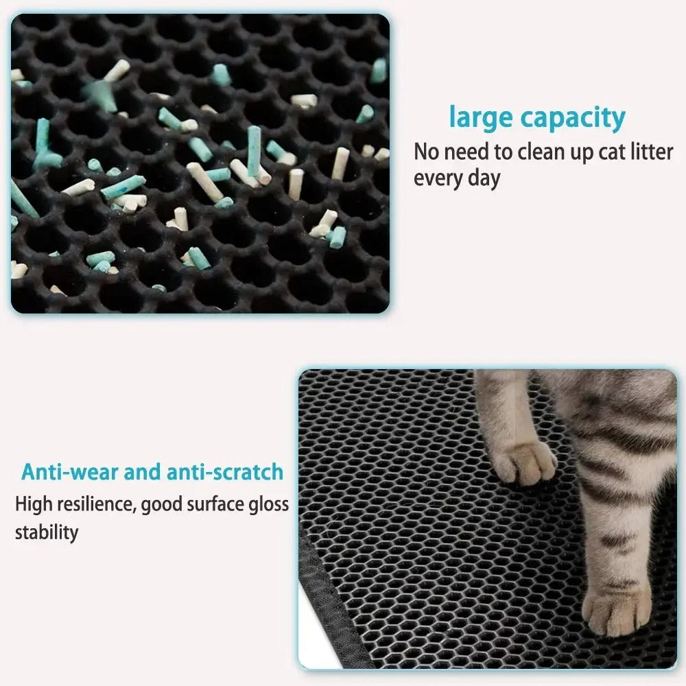 Cat / Dog Litter Mat, Double Layer Waterproof Mat, Non-Slip Sand Pad, Washable