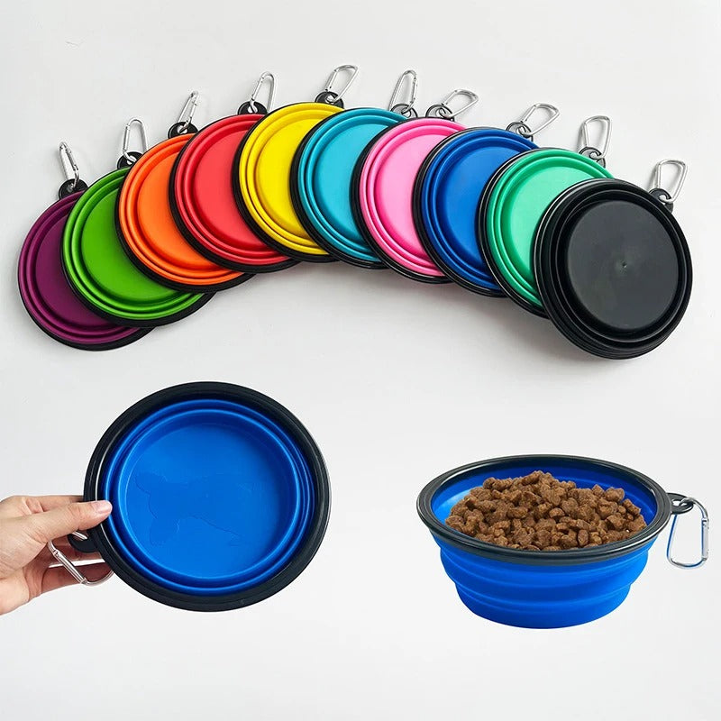 Portable Travel Pet Bowl Slow Feeder, Collapsible Dog Bowl, Foldable Expandable Cup Dish for Pet Cat Food Water Feeding