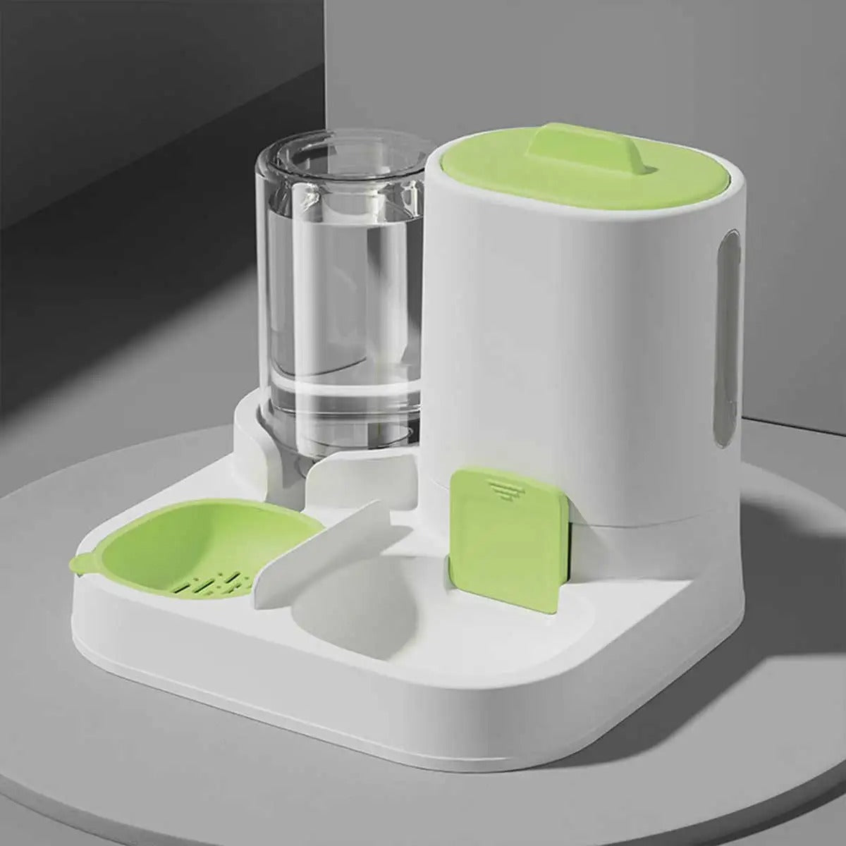 Automatic Dog Cat Feeder and Water Dispenser Combo, Large Capacity Pet Food and Water Station with Integrated Bowl for Multiple Pets